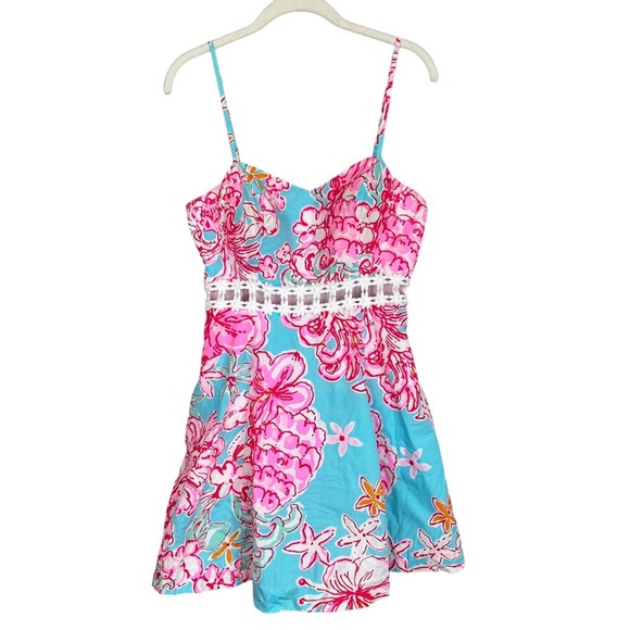 Lilly Pulitzer Dresses Lilly Pulitzer Lenore Dress Breakwater Blue Lolita Sz 8 Floral Daisy